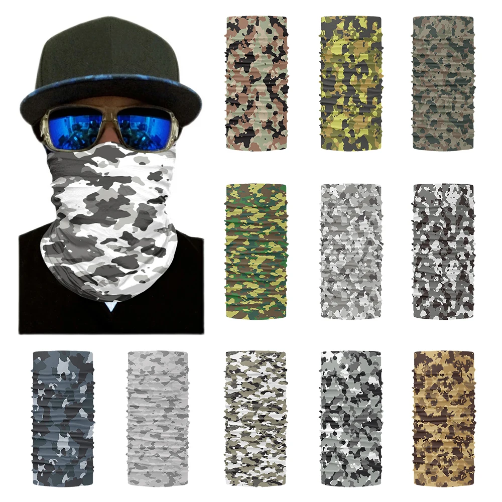 Fashion Camouflage Seamless Magic Bandana Buffs Neck Gaiter Paisley Headband Cycling Fishing Tube Face Shield Men Women Scarf ethnic paisley pattern cycling scarf seamless polyster face neck gaiter women running headband hiking riding bandana for men