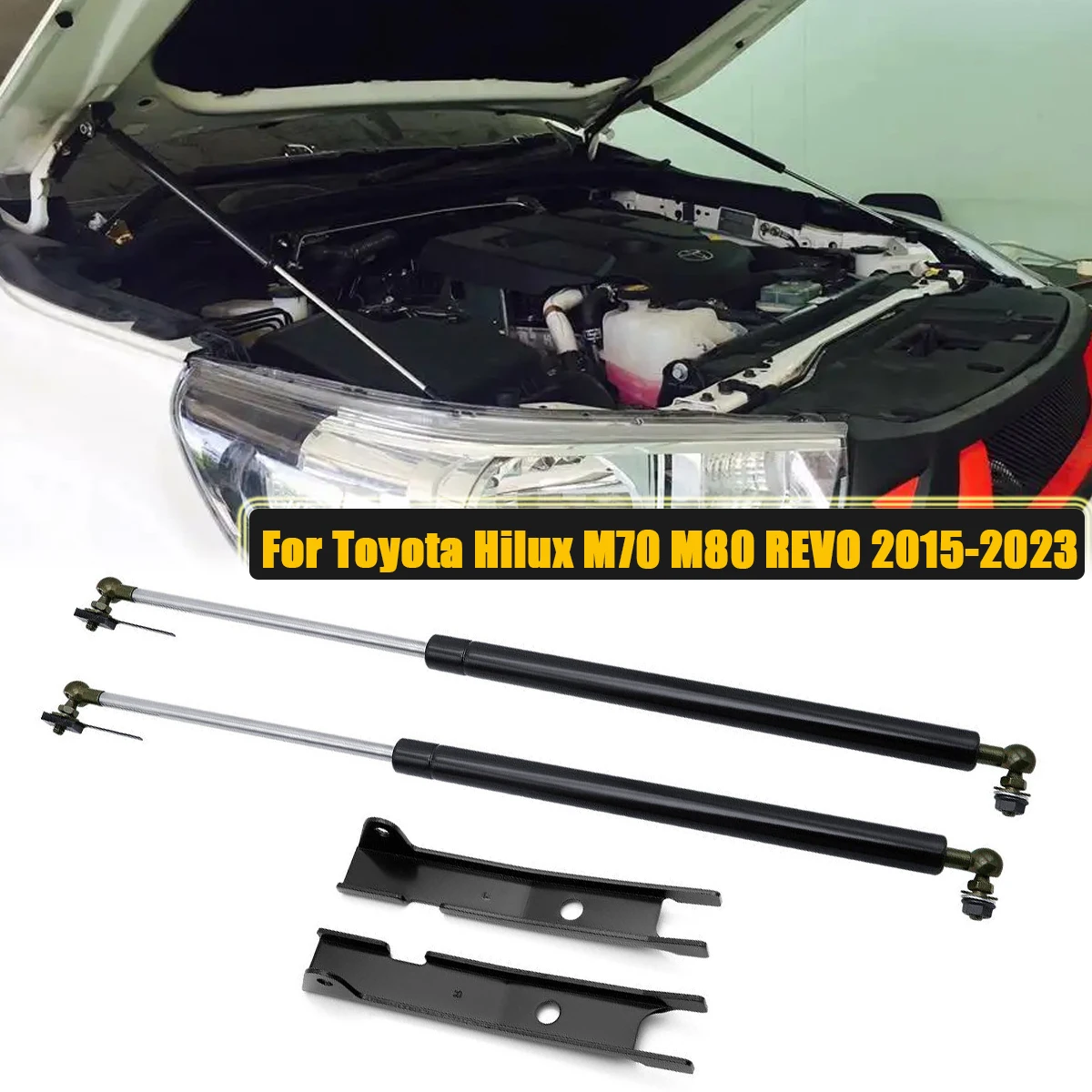 

Front Hood Bonnet Gas Struts Lift Support Damper Shock For Toyota Hilux M70 M80 REVO 2015-2023 4x4 Pickup Car Accessories