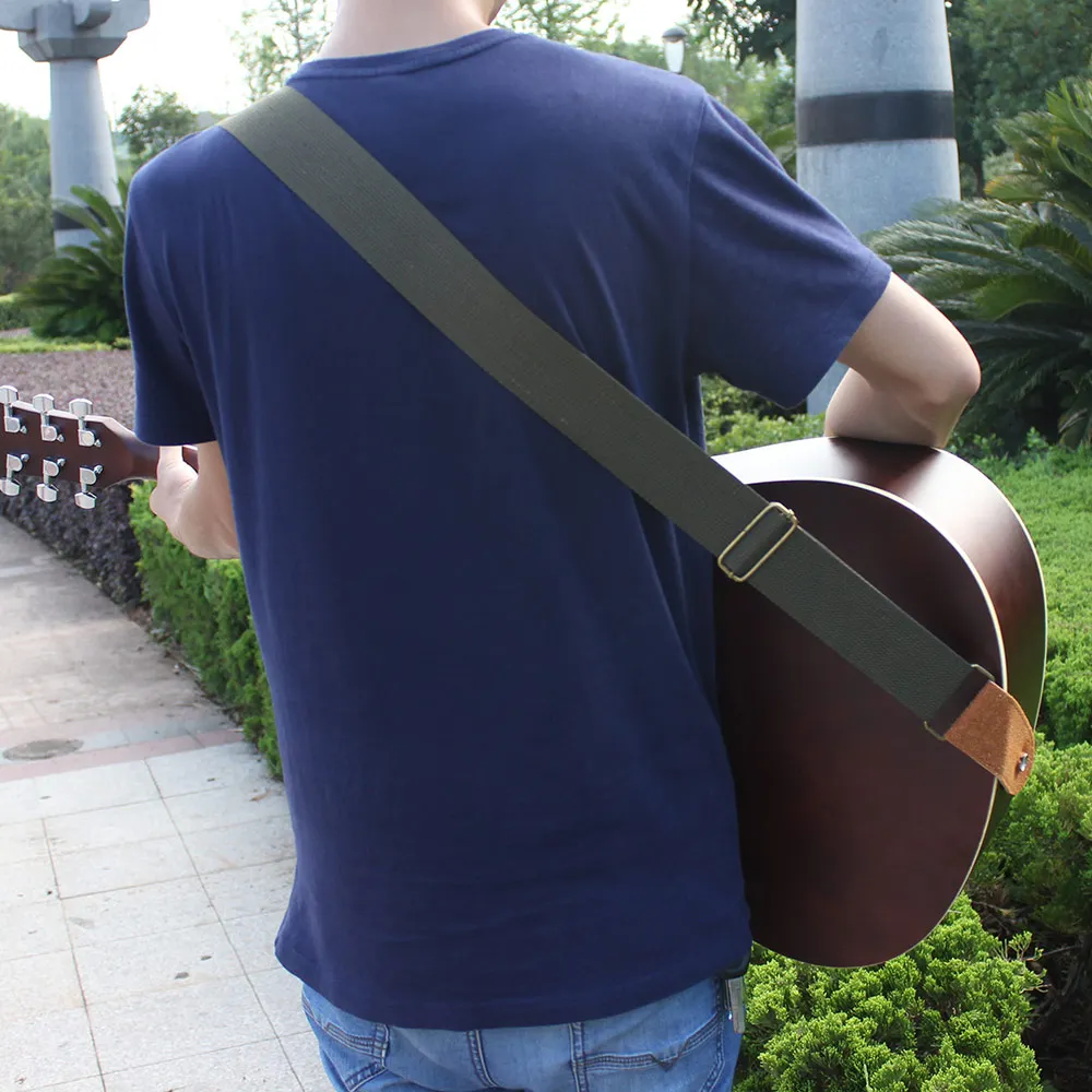 Ethnic Style Adjustable Embroidered Guitar Strap - Premium Polyester and Pure Cotton
