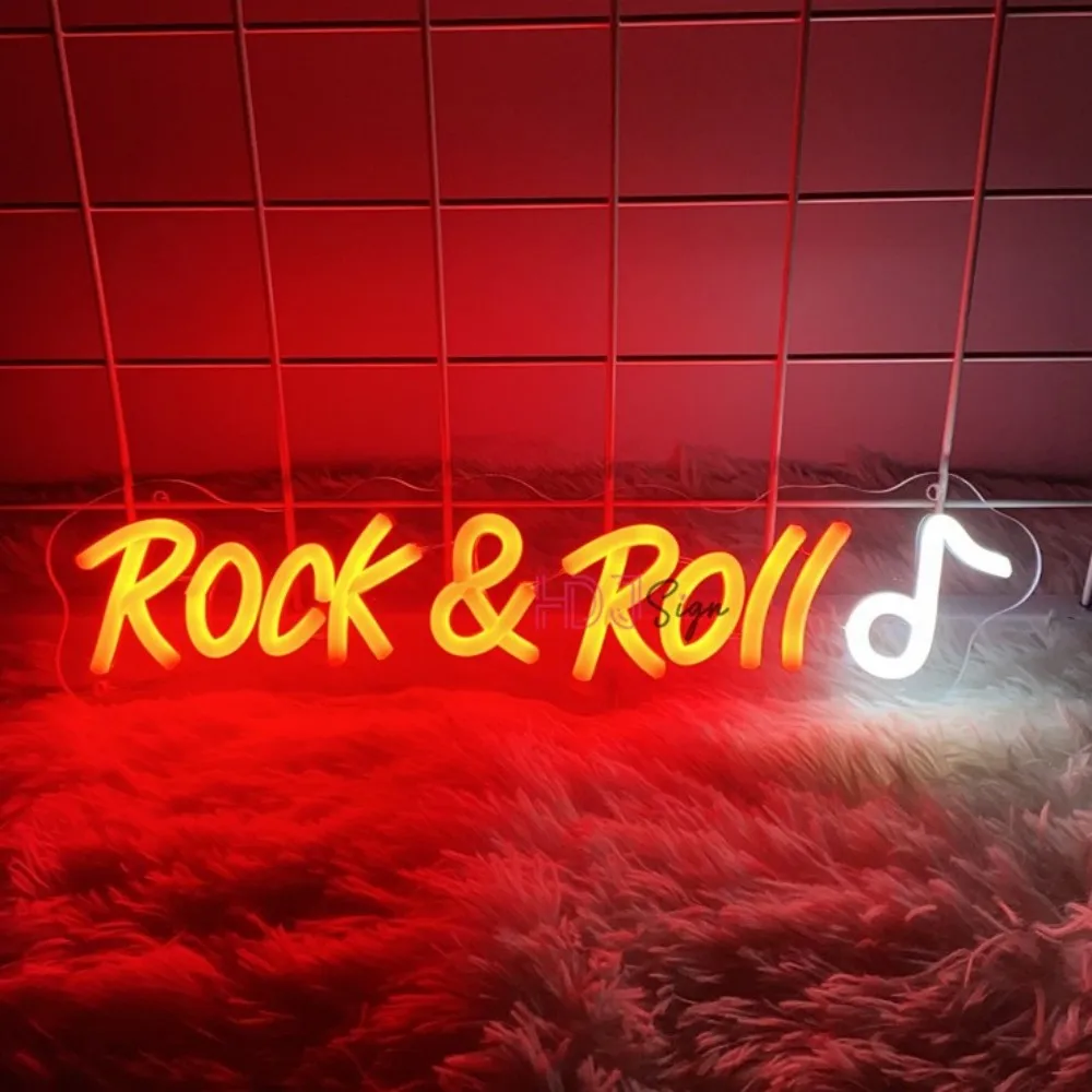 Rock-And-Roll-LED-Neon-Signs-for-Party-Bar-Studio-Music-Neon-Light ...