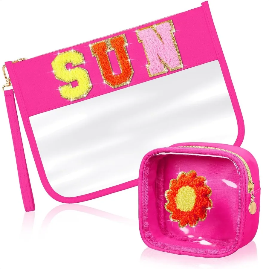 Sunscreen Chenille Makeup Bag Set for Travel