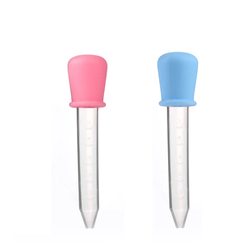 5/10 Pcs  5ml Small Silicone Plastic Pipette Dropper Feeding Medicine Liquid Eye Ear Pipette Dropper Lab Experiment Toys Gift