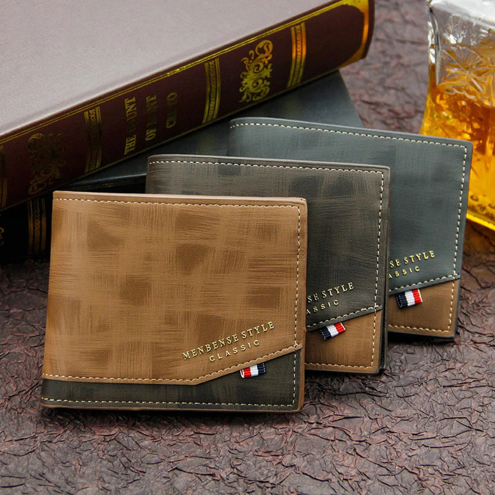 Men's Leather Wallet Multi-Slot Coin Pocket Photo Holder Vintage 1pc