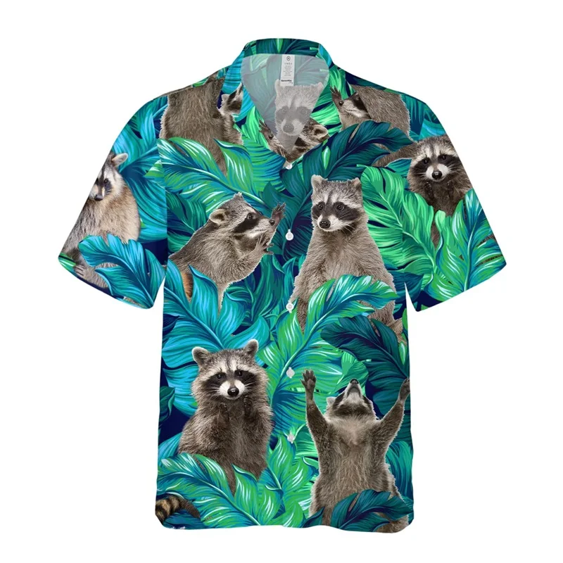 thumbnail image 1 of Camisas hawaianas con estampado 3D de animales divertidos para hombres y mujeres, camisa informal de manga corta con botones y corte relajado para playa, camiseta para hombre, 1 of 5
