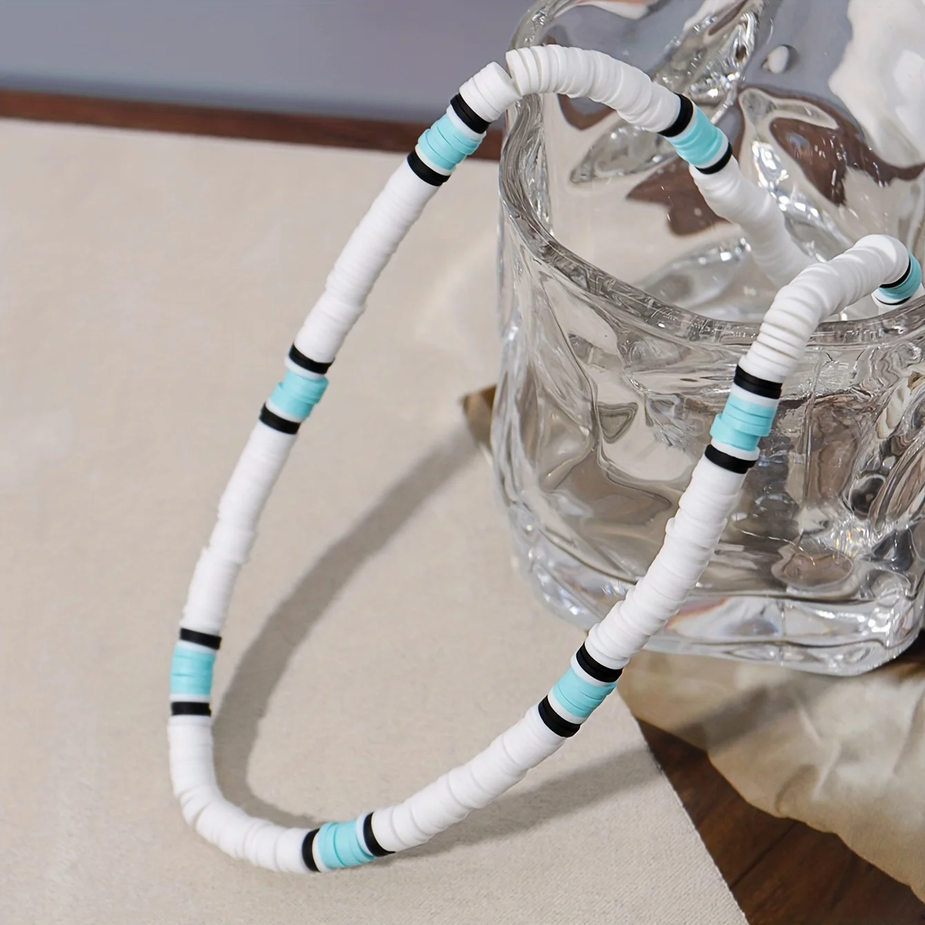 Womens Bohemian Handmade Polymer Clay Beaded Choker Necklace