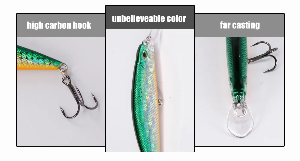 Description Picture 3 of itemWobblers Fishing Lure, Crankbaits, Minnow for Bass, Pike, Perch, Camping, Outdoor Jerk Baits, 9.5cm, 15g