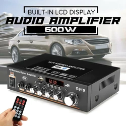 Home Car Amplifier Bluetooth-Compatibility 5.0 2 Channel Surround Sound FM USB Remote Control Mini HIFI Digital Amplifier Stereo