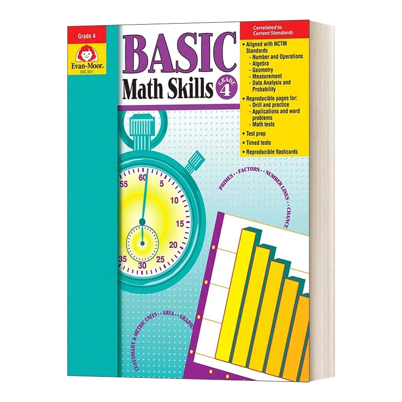 Evan-Moor Basic Math Skills, Grade 4 Workbook,aged 8 9 10 11, English ...