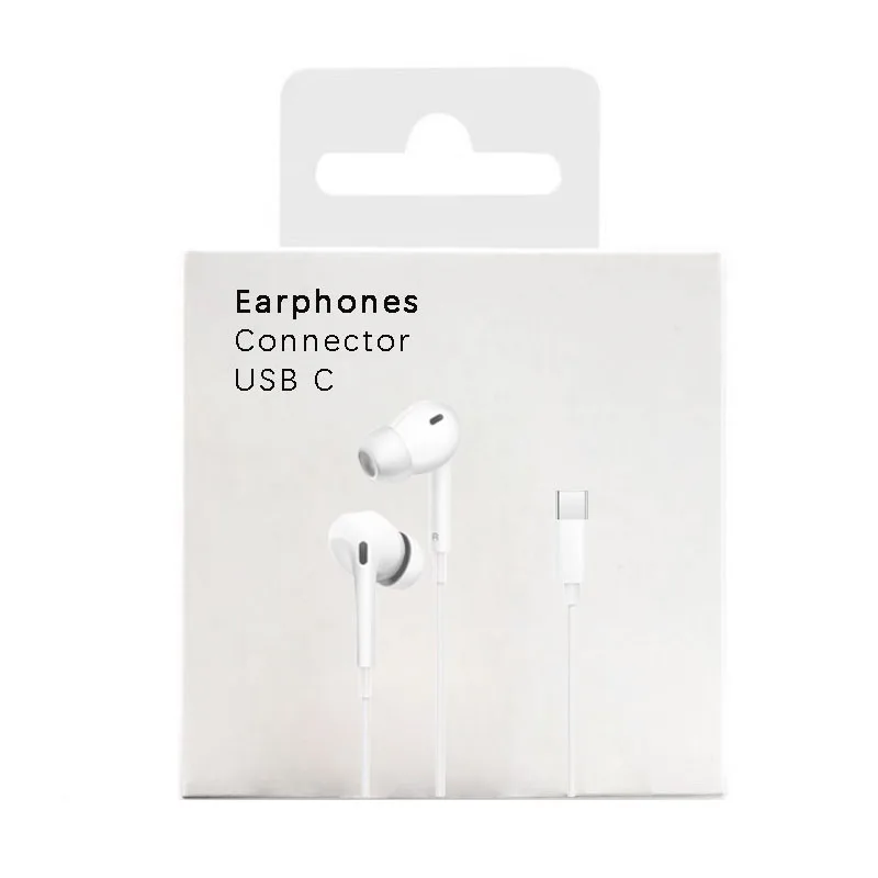 Wired HiFi Stereo Earphones with Microphone - USB C Connection, Sport Music Earbuds
