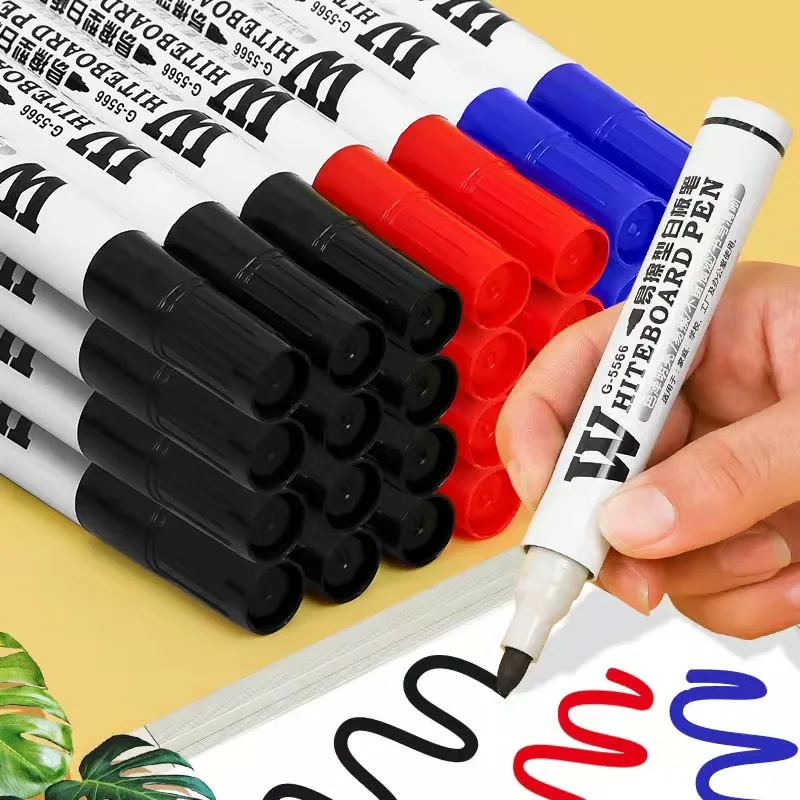 Erasable Whiteboard Pen School Teacher Pen Red Blue Black High-Capacity Marking Quick Drying Blackboard