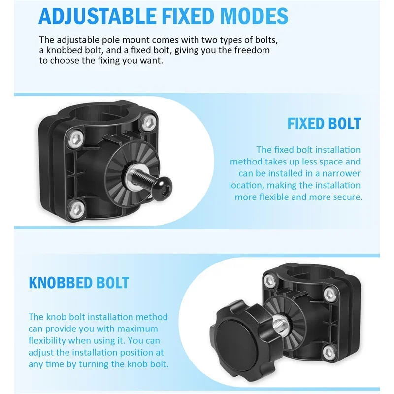 0 Degree Pole Mount Adjustable Pole Mount Fit for LiveScope Plus LVS34 & LiveScope Plus System, Replaces 010-13228-03