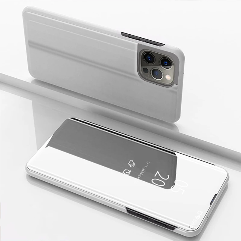 Elegant Mirror Flip Shockproof Phone Case - Premium Hard Cover