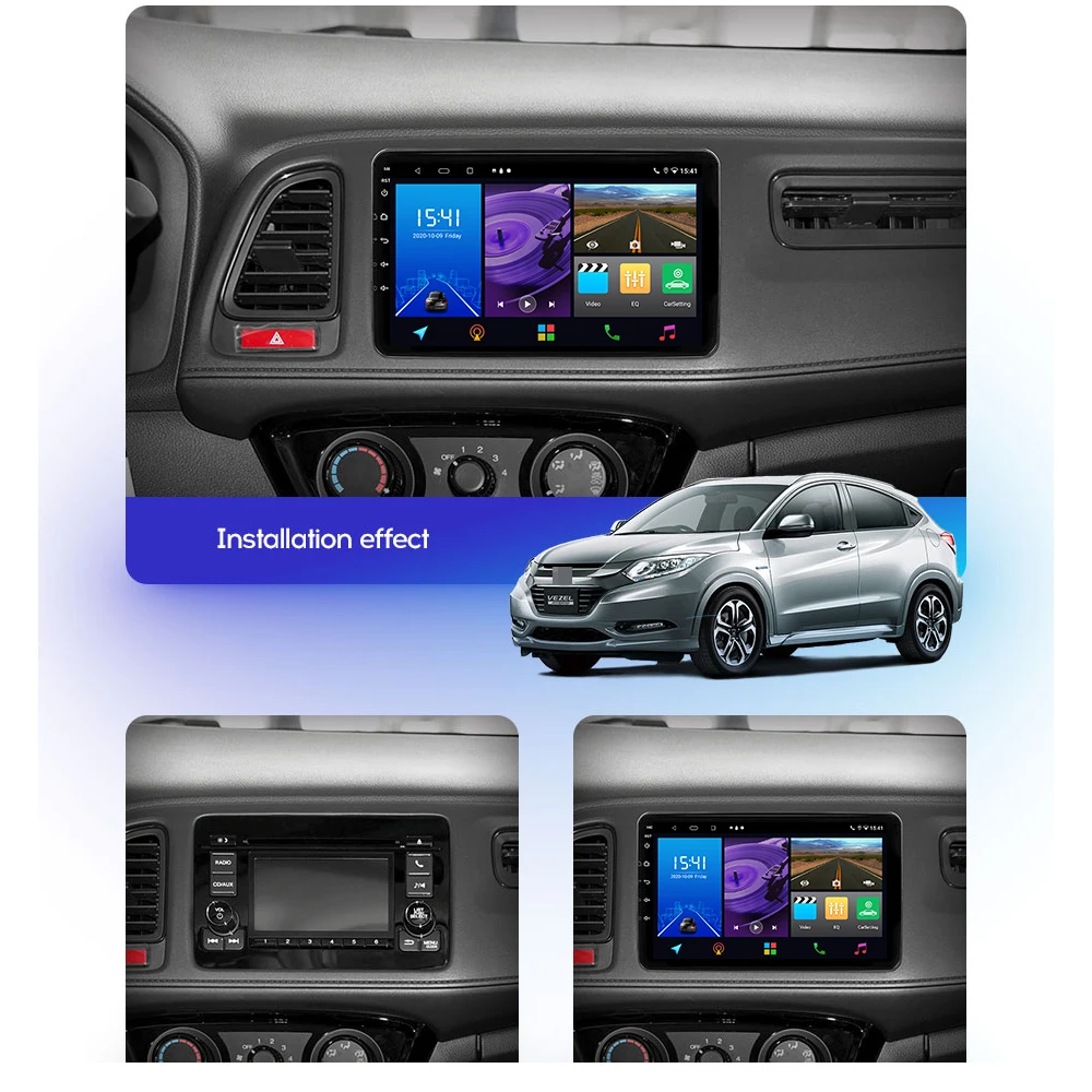 JIULUNET 8 ھ ȵ̵ 11 2Din Carplay GPS Ƽ̵ ÷̾ ȥ HR-V HRV XRV Vezel 2013-2019  ī޶ 360