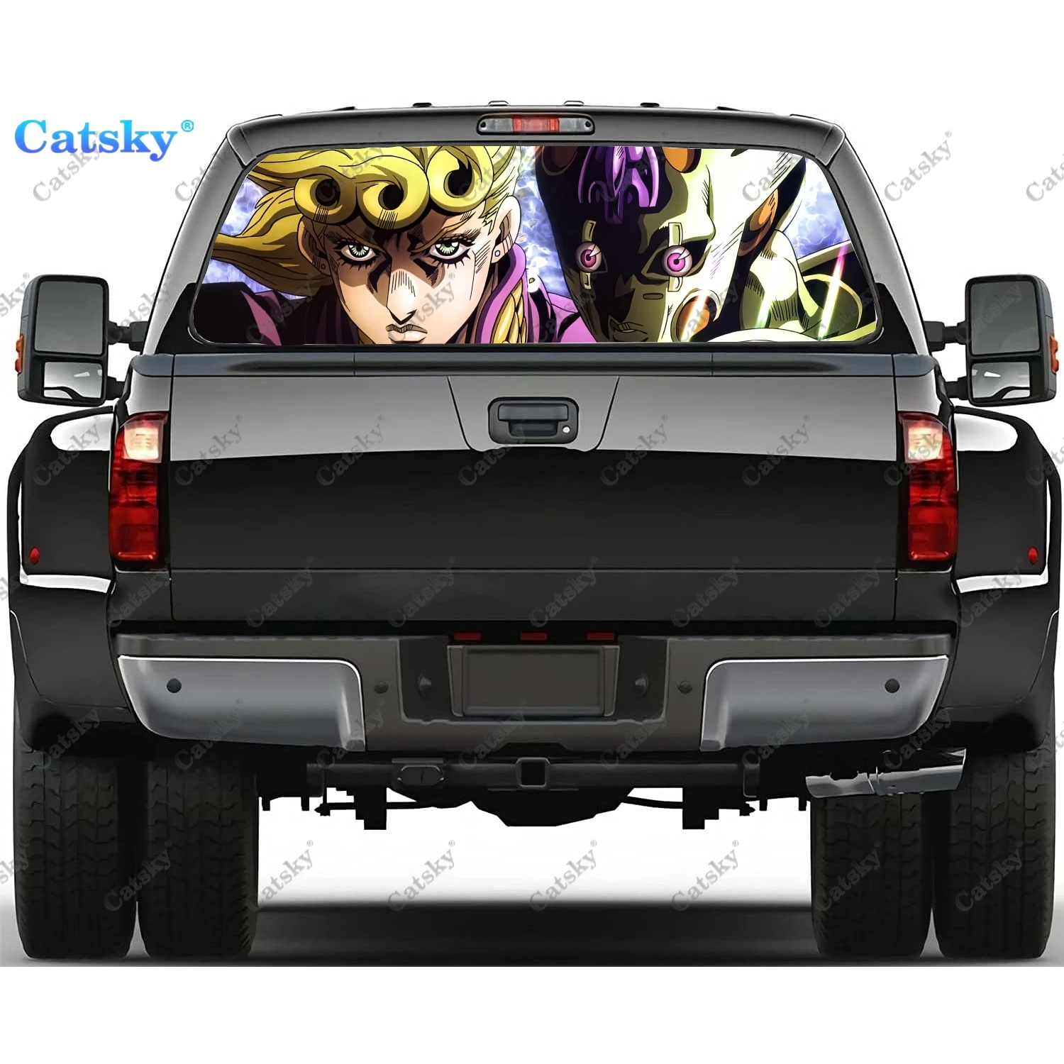 

JoJo's Bizarre Adventure Rear Window Stickers Windshield Decal Truck Rear Window Decal Universal Tint Perforated Vinyl Graphic