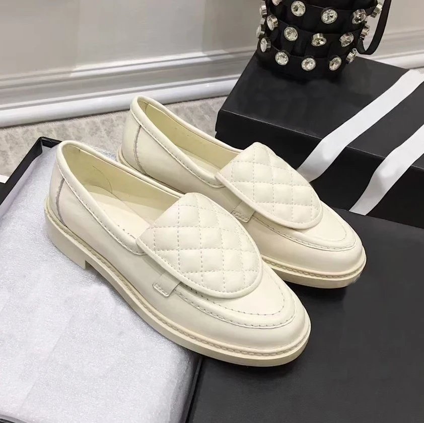 Shoes For Women 2023 Genuine Leather Slip-On Women's Shoes for Round Toe Classic Ladies Shoes Comfortable Flat Bottomed Loafers