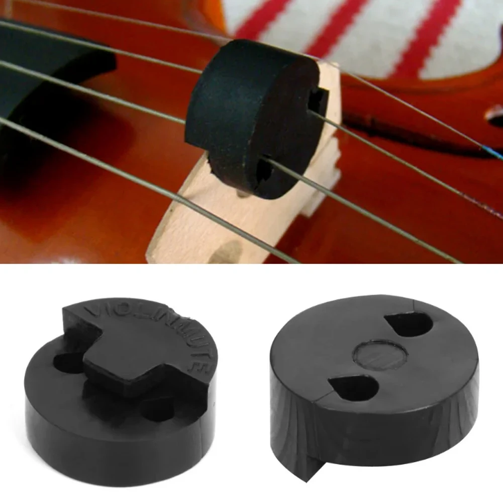 5pcs Rubber Violin Mute Professional Violin Parts 20x20mm Round Mute Silencer String Accessories Musical Instruments
