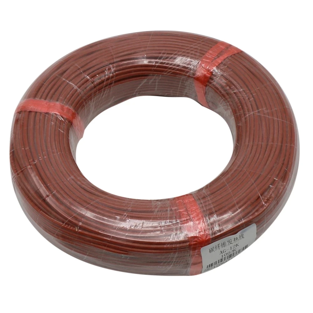 

1Roll 100m 12K 33Ohm Farm Heat Preservation Box Heating Floor Heating Cable System 3mm Carbon Fiber Wire Floor Silicone Hotline