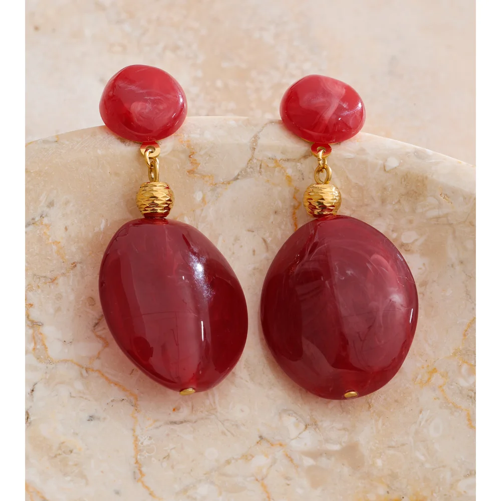 Yhpup Waterproof Resin Drop Earrings for Women