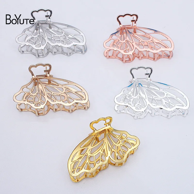 

BoYuTe (10 Pieces/Lot) 9*5CM Alloy Hollow Butterfly Hair Claw Hairwear Diy Hair Accessories Materials