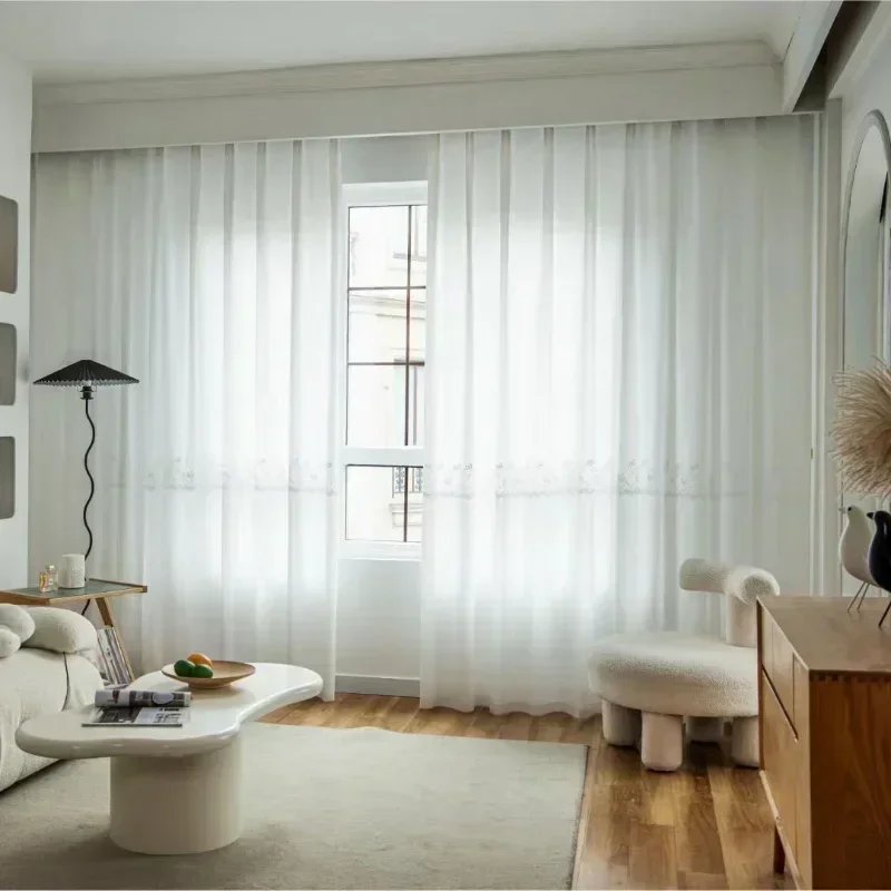 Window Screen Light-proof and Opaque Bedroom Bay Window 2025 New Love Modern Minimalist 1pc Small Butterfly Flower Embroidery 3