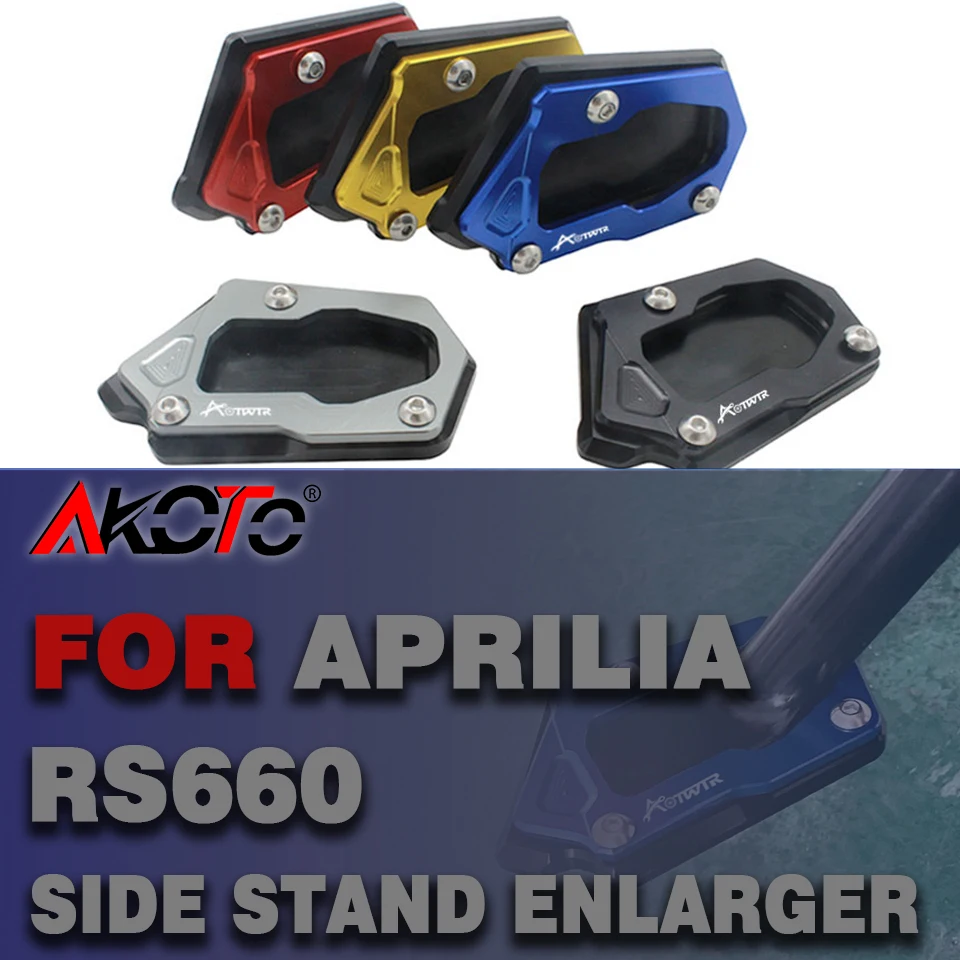 

HotSale For Aprilia RS 660 Newest Motorcycle CNC Foot Kickstand Sidestand RS660 2020-2021 Extension Enlarge Stand Pads