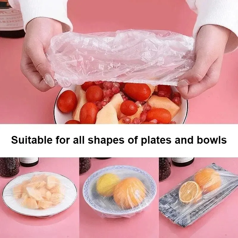 100/200 Pcs Disposable children Shower Cap for Hair Elastic Mesh Shape Plate plastic wrap cover Food grade food cover BEST SELLERS