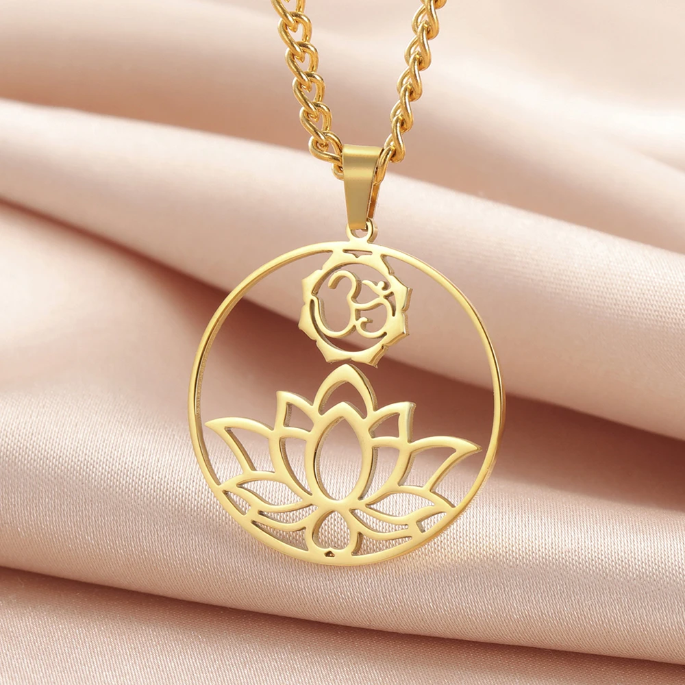 Dawapara Yoga Lotus Flower Women Necklace Buddhist Mandala
