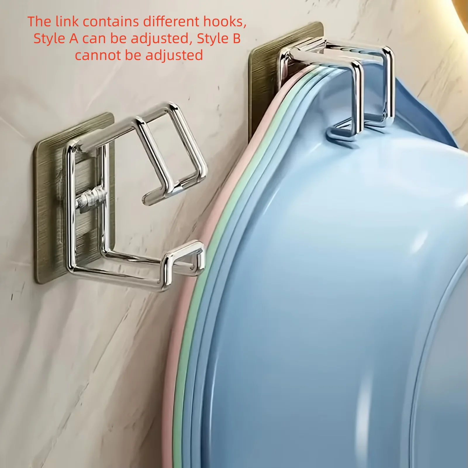 1/2/4/6Pcs 스테인레스 스틸 세면대 후크 다기능 펀치없는 주방 욕실 랙 분지 스토리지 랙 수건 걸이 홀더