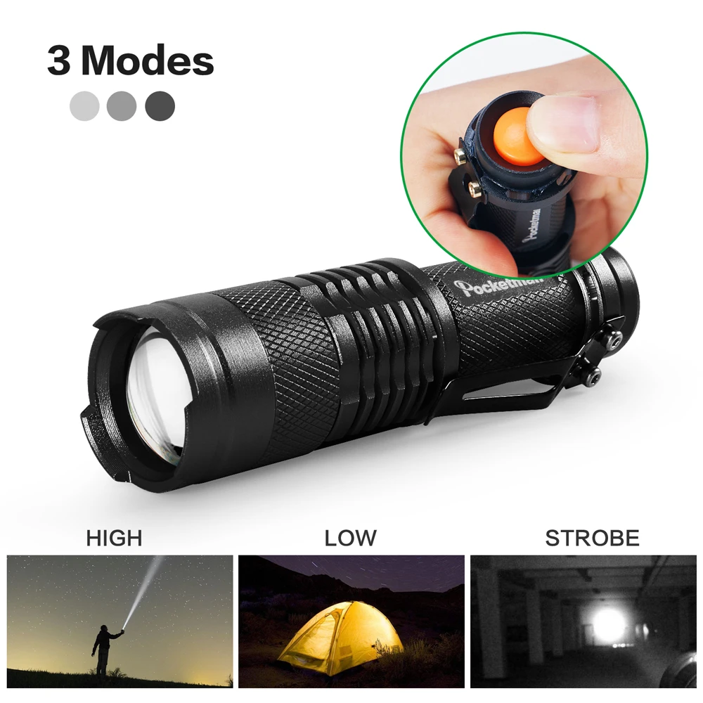5 PCS 미니 가장 밝은 Led 손전등 전술 손전등 AA 배터리 또는 14500으로 구동되는 강력한 LED 토치 Zoomable Flashlamp
