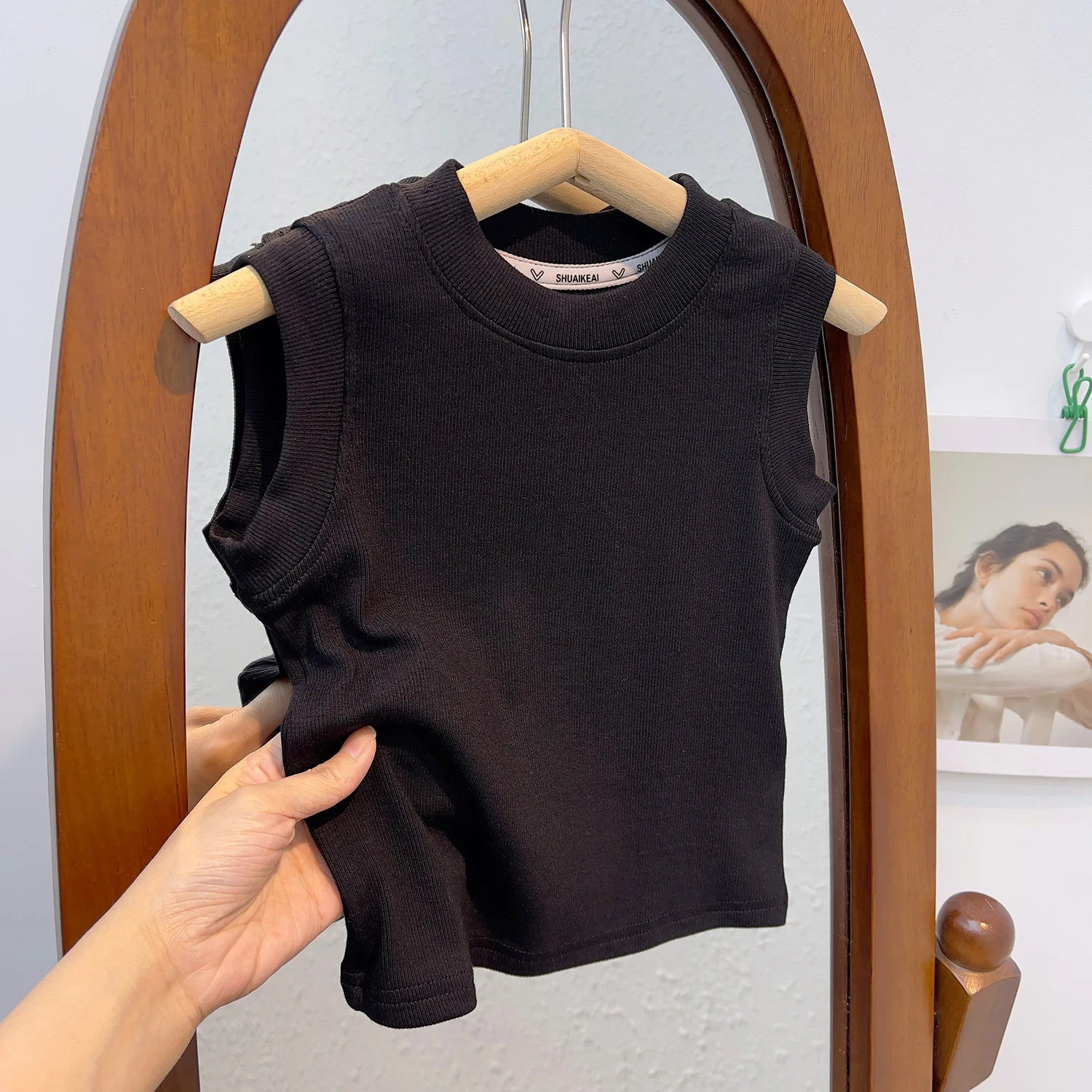 Tank Tee for Kids Baby Girls Sleeveless T-shirts Korean Clothing for Infants Top Clothes Children