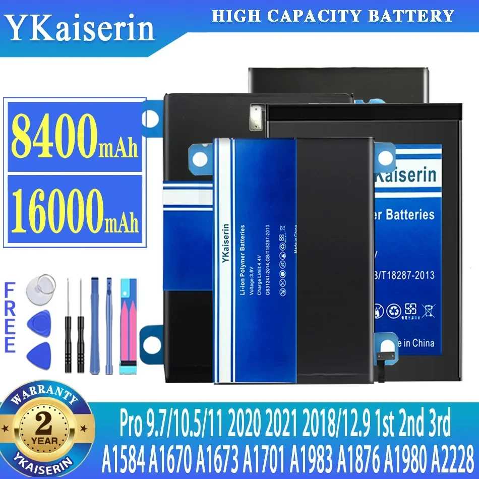 Batteria Ykaiserin Per Ipad Pro 9.7 10.5 11 2020 2021 2018 12.9 1 ° 2 ° 3 ° A2228 A1980 A1673 A1584 A1670 A1701 A1709 A1983 A1876