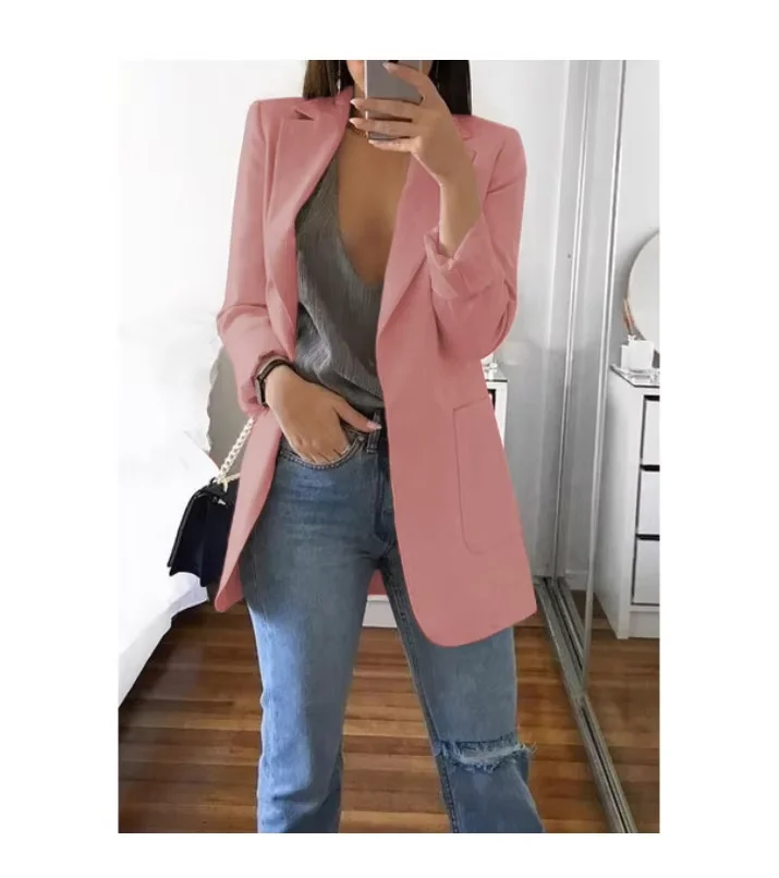 Frauen Europäische Amerikanische Mode Casual Polo Neck Slim Fit Strickjacke Frühling Herbst Temperament Mantel 2025 – Detail 27