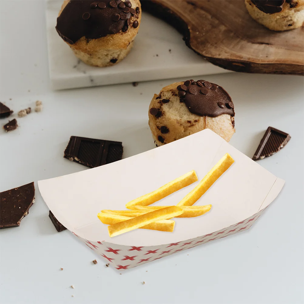 50pcs Disposable Kraft Paper Food Boats Trays for Hot Dogs, Chicken Wings, French Fries... - SKU PFBT1826 - UGI Packaging