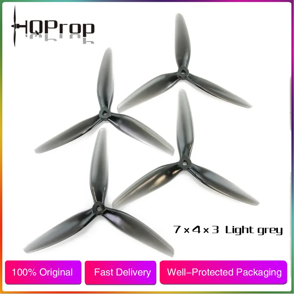 HQProp 7x4x3 Hélices 3 Pales CW CCW pour Drone RC FPV 7 pouces - Lot de 2 Paires