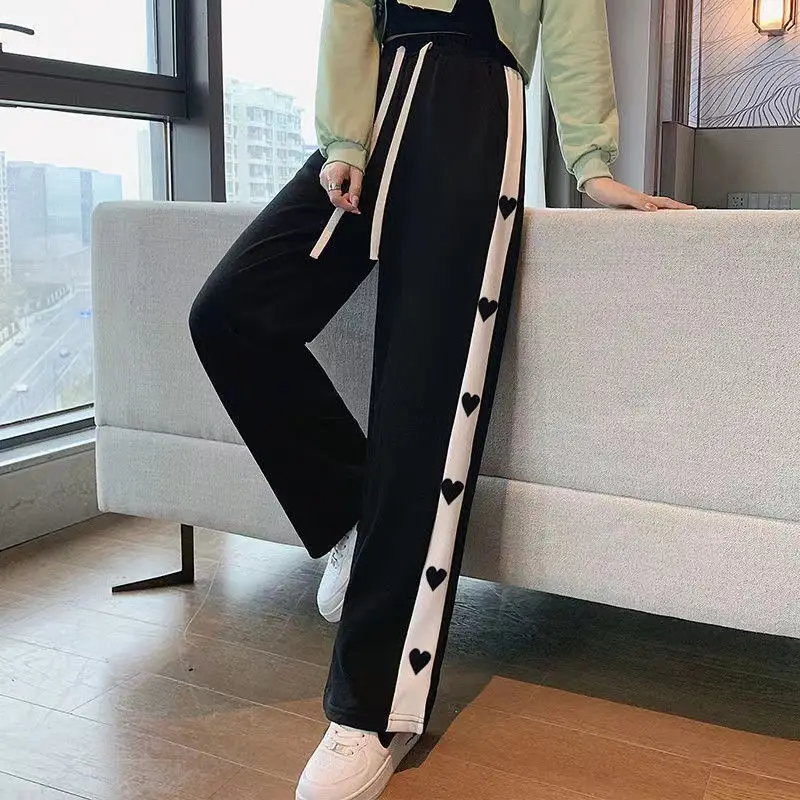 Spring Summer New Thin Patchwork Wide Leg Pants High Waist Solid Loose All-match Straight Pants Casual Fashion Women Clothing