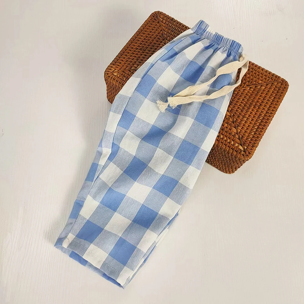 Baumwoll-Karo-Hosen für Kinder Frühling/Sommer Lässige Hosen für Jungen & Mädchen Bequeme Atmungsaktive Karierte Hosen – Detail 13