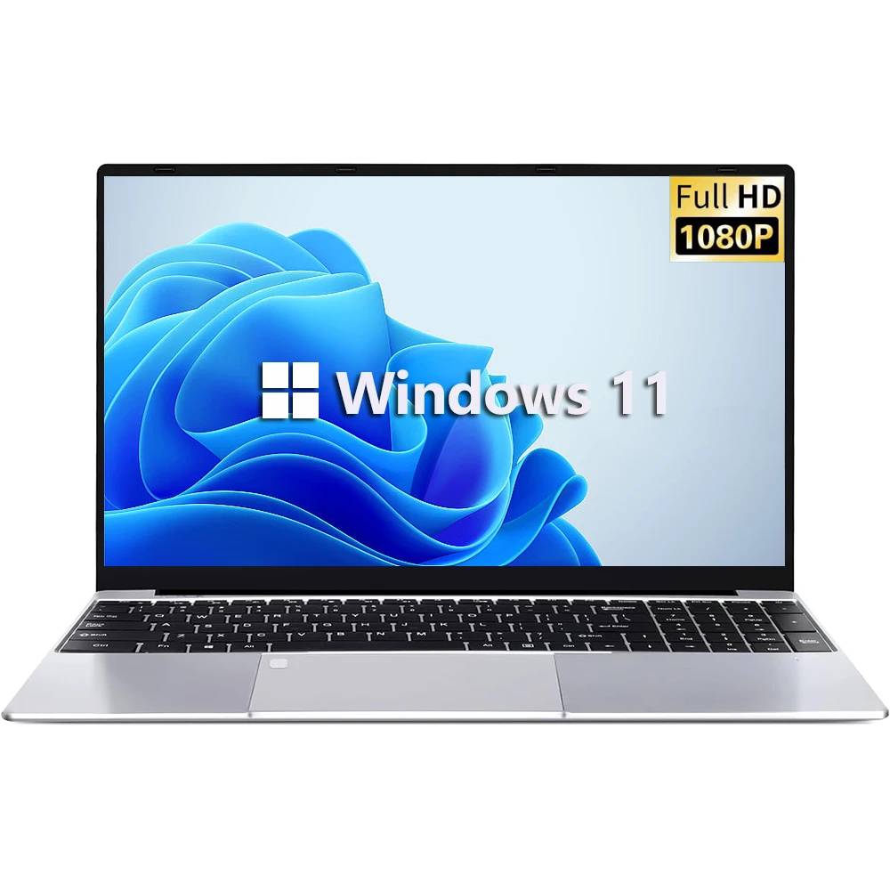 מחשב נייד IPS בגודל 15.6 אינץ' עם מעבד Intel Celeron N4000, פתיחת טביעת אצבע, מערכת הפעלה Windows 11 Pro, זיכרון DDR4 בנפח 16GB, דיסק SSD בנפח 1TB או 2TB