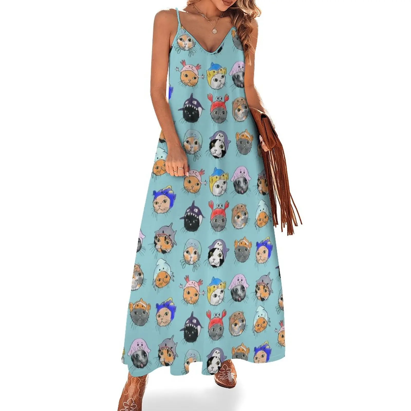 

New Neko Cap Sleeveless Dress Long dresses summer dresses for women 2023 long sleeve dresses