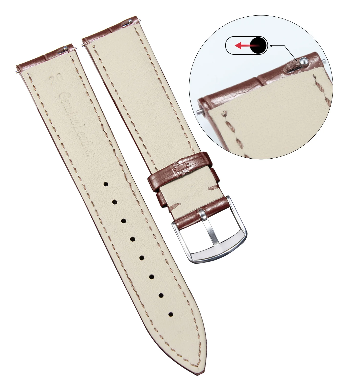 BINLUN Quick Release Leather Watch Band 12/14/16/17/18/19/20/21/22/23/24mm Watch bracelet Genuine Calfskin Watch Strap Men Women