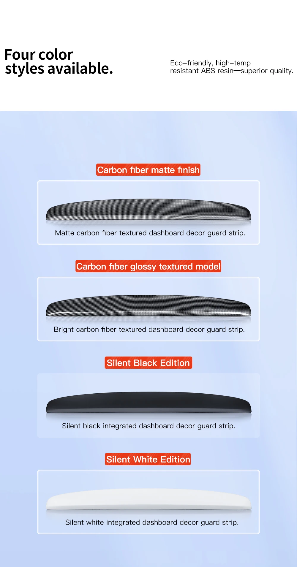 For Tesla Model 3 Highland Model Y Juniper 2025 ABS Dashboard Trim Strip Center