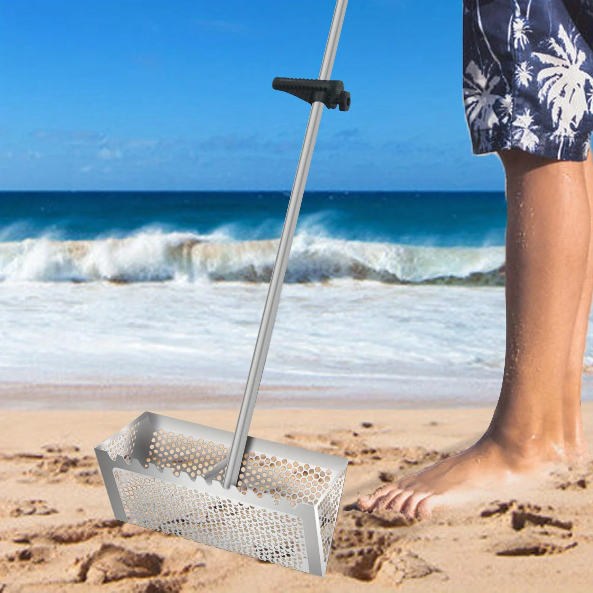 Discover Beach combing Companion Stainless Steel Shark Tooth Sifter With Collapsible Design Anti Rust Metal Spade For Digging 6