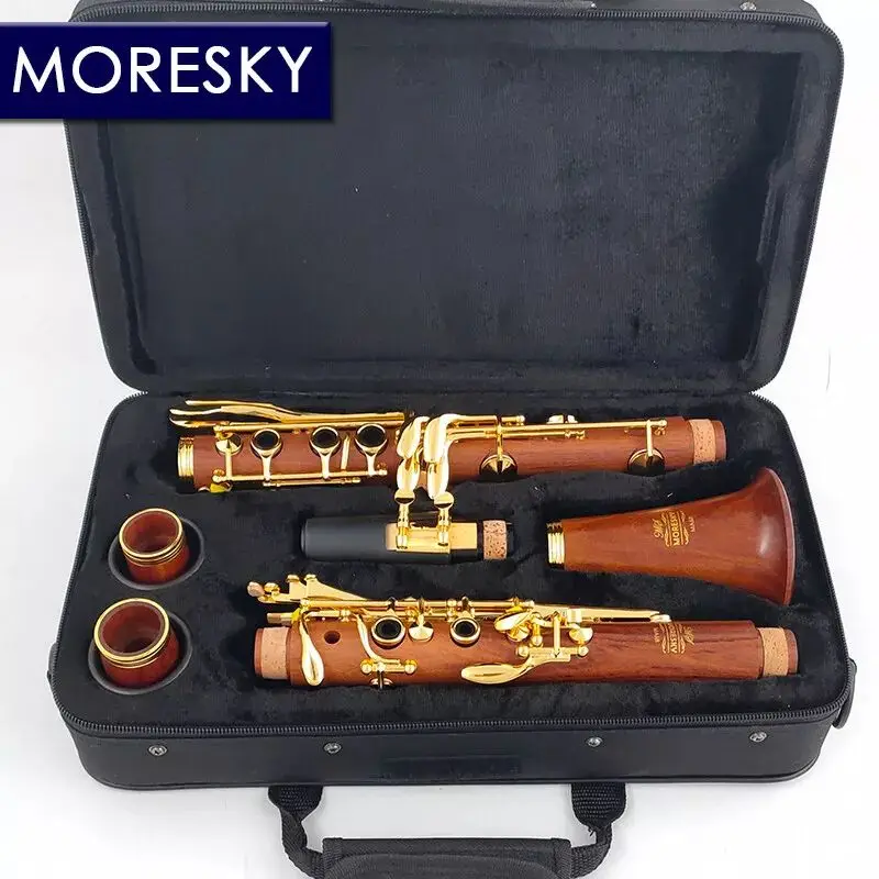MORESKY Ebony Clarinet A tune 17 Key Silver plated copper Clarinet In La MA68