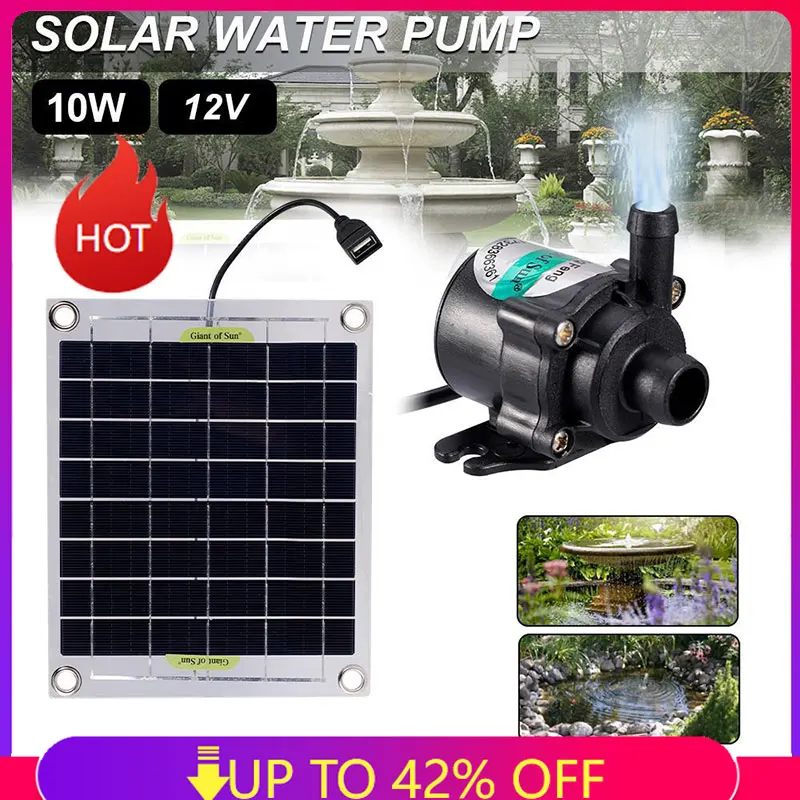12V Mini Brushless Submersible Pump Dc Circulating Oxygen Pump With 10W  Mini Solar Panel Suitable For Garden Pool Aquarium _ - AliExpress Mobile