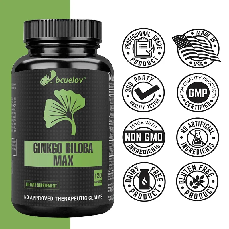 

Brain Enhancer - Ginkgo Biloba - Promotes Brain Health, Enhances Concentration, Memory and Intelligence, IQ, Improves Thinking