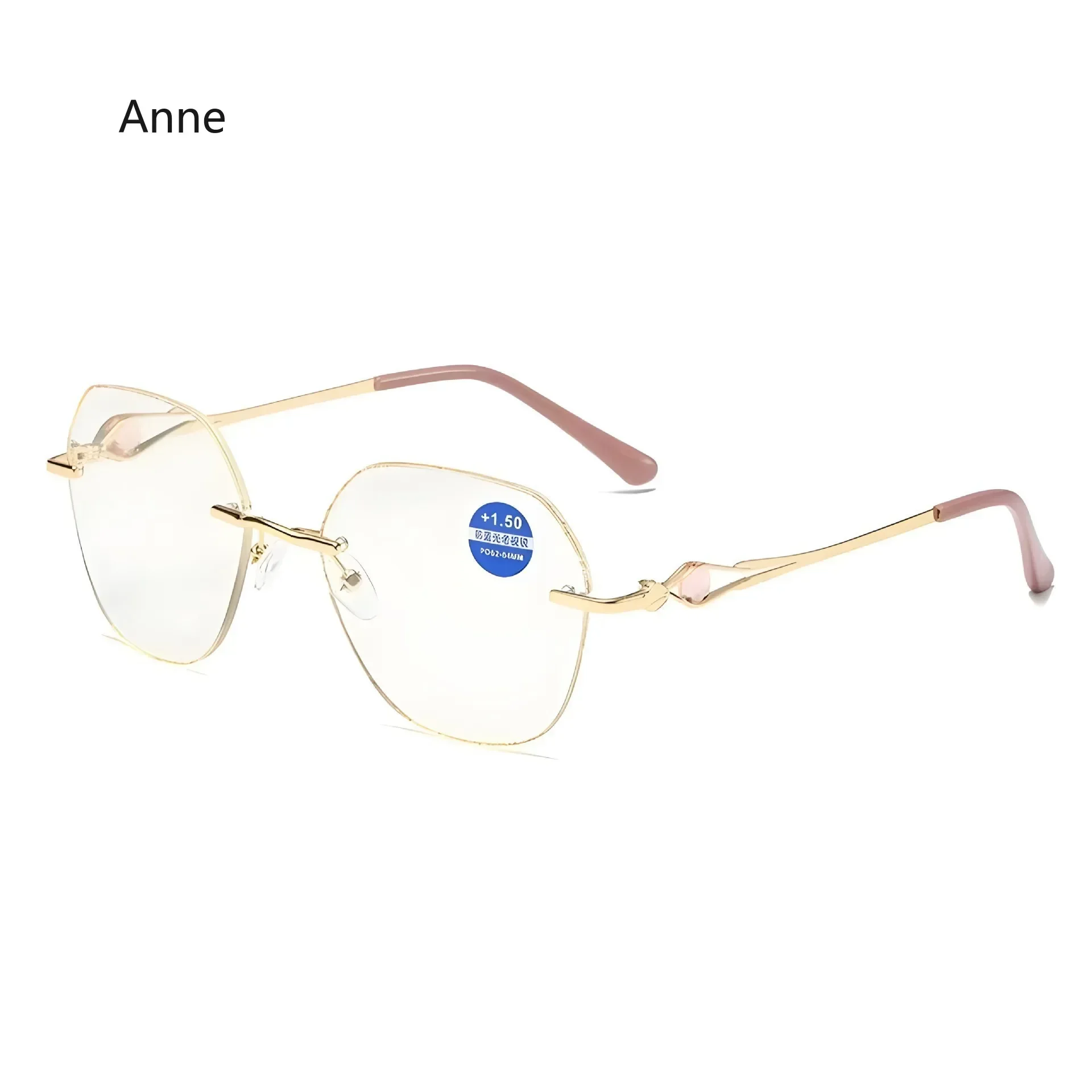 Metal Trimmed Frameless Reading Glasses Women's Anti Blue Light Exquisite and Elegant Presbyopia Glasses +1.0 To + 4.0 gafas 5