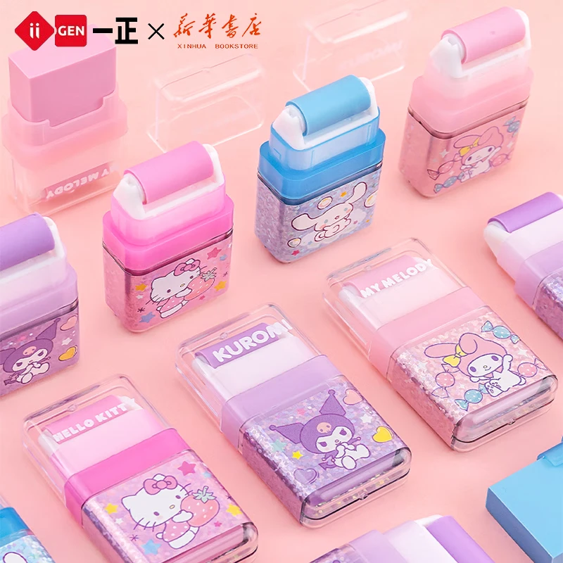 Sanrio Roller Eraser Hello Kitty Kuromi 2pcs pencil eraser eraser pen plasticine eraser eraser refillable pen biscuit eraser kneadable eraser retractable eraser