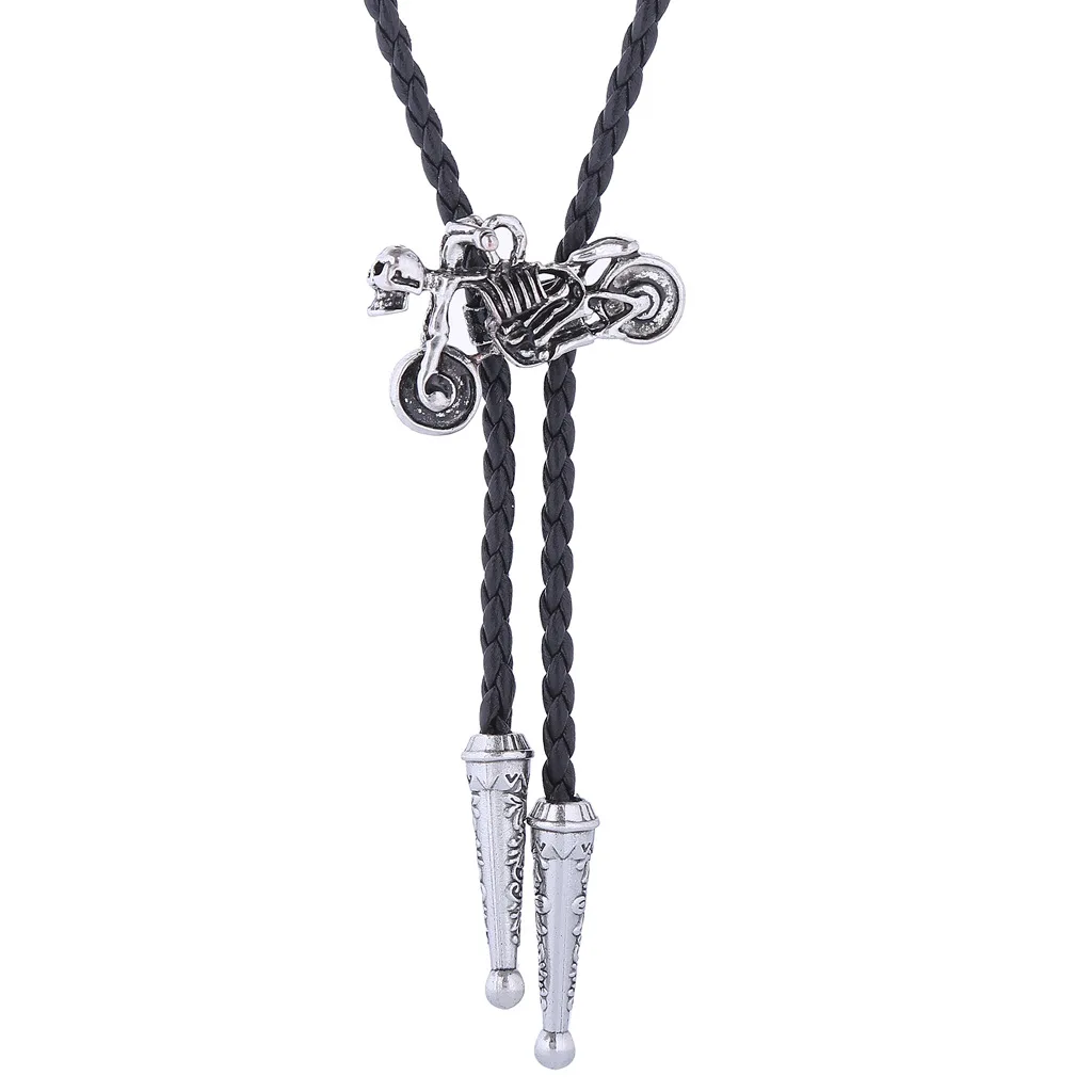 

Новый галстук-бабочка для мотоциклиста, веревка для воротника, цепь для рубашки, галстук-бабочка, кожаное ожерелье, металлический галстук