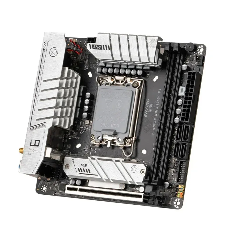 ERYING ITX B760i 게이밍 메인보드, Wi-Fi 지원, 5개 카드 슬롯, LGA 1700 코어 12/13세대 I9 / I7 / I5 / I3 / 펜티엄 DDR4 블랙