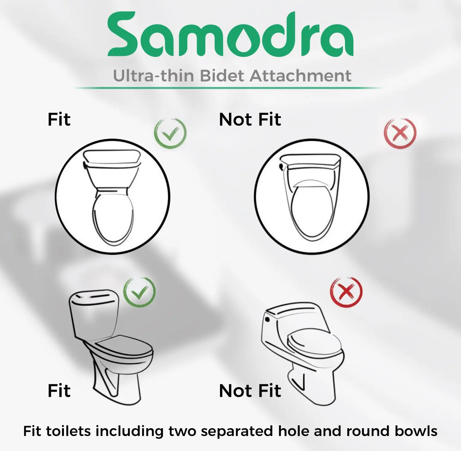 Samodra bidet klozet Seat připojení ultratenké non-electric dvojí trysek čelní & zadní mýt pro koupelna klozet bidet postřikovač