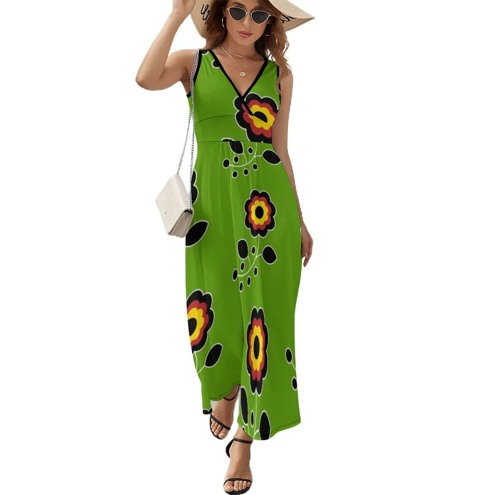 

Ojibwe Flower Beadwork Indigenous WAWEZHI CANADA Sleeveless Dress Cocktail of dresses party dress women elegant luxury